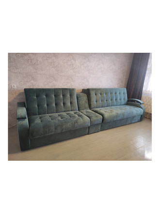 Прямой диван Дубль Поло (160см+150см) (темно-зеленый)